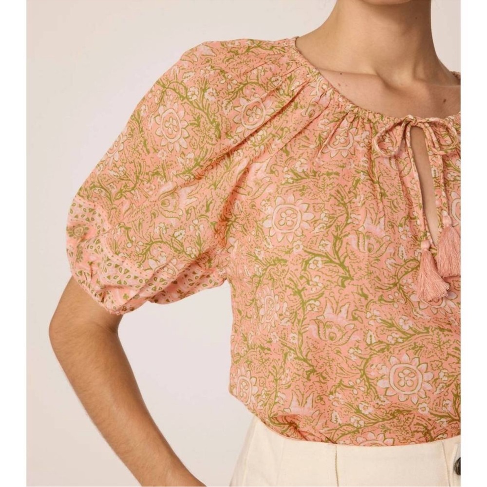 NWT CLEOBELLA Johana Top Puff Sleeves Size XSmall Oversized‎ Organic